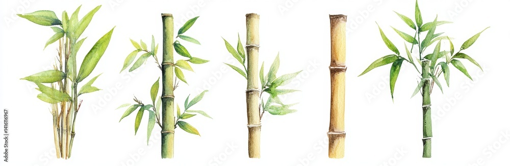 Fototapeta premium Vibrant Bamboo Illustrations