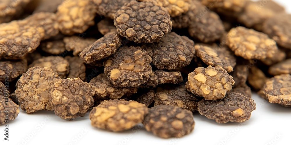 Pile of Crunchy Chocolate Covered Snacks or Cereal for Food Photography Pile of Crunchy Chocolate Covered Snacks or Cereal for Food Photography