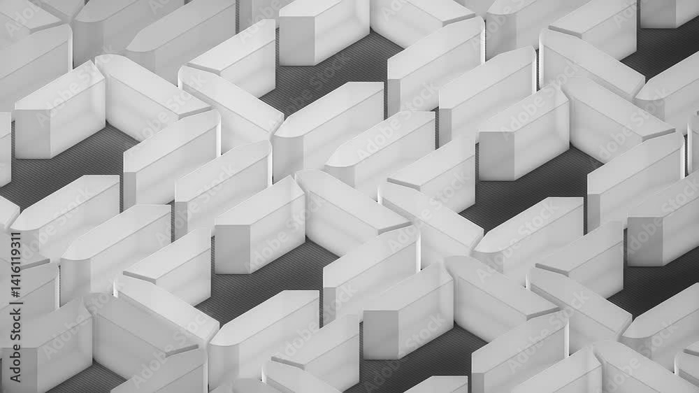 Futuristic Binary Code Animation Landscape, Abstract 3D Digits 0 and 1 Forming a High-Tech Sci-Fi Grid in Glowing White Isometric Pattern Animation, 4K Seamless Loop
