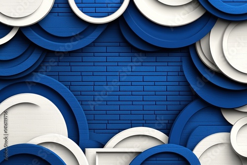 Blue White Circle Brick