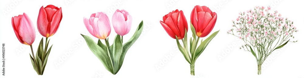 Fototapeta premium Spring Flowers in Pastel Colors