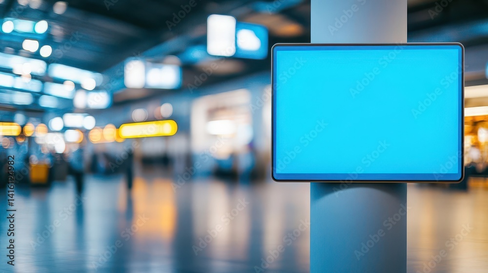 Blank led screen round pillar mockup indoor shopping mall indoors airport person