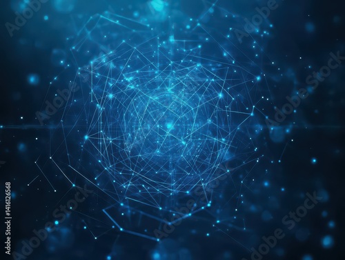 blue neon abstract technology inspired dark wallpaper background