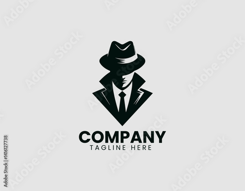 Secret Agent's Identity: A mysterious silhouette of a secret agent, donned in a classic fedora and trench coat, embodying stealth and intrigue.