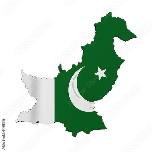 A map of Pakistan on a white or transparent background.