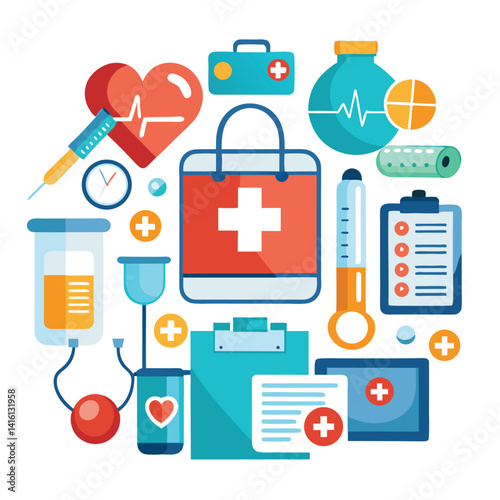 blood pressure cuff nurse equipment isolated on white background