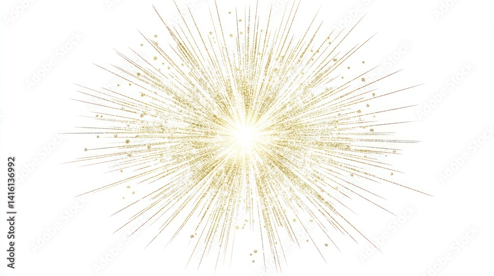 Fototapeta premium Golden Radiance: A Burst of Light and Sparkle