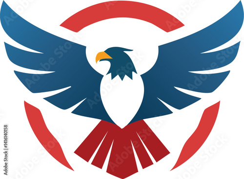minimalist vector art logo illustration of hawk