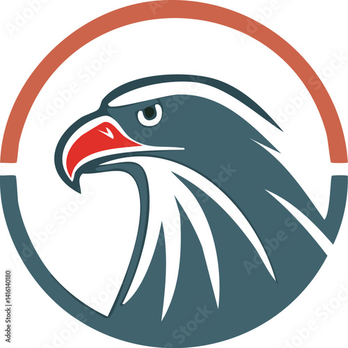 minimalist vector art logo illustration of hawk
