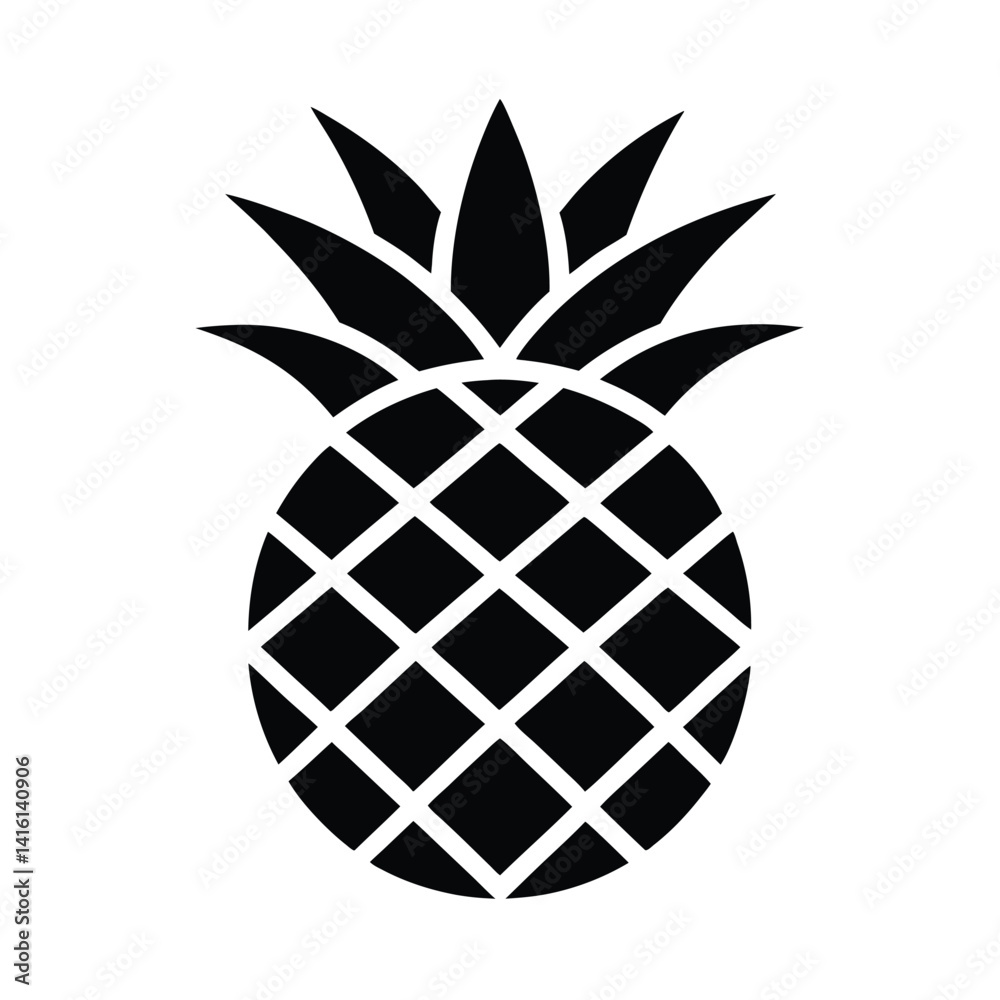 Obraz premium Pineapple Icon Vector Illustration,