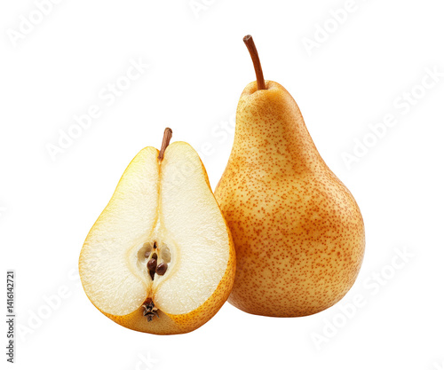 Fresh and Juicy Pear with Transparent Background for Culinary Use