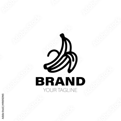 Banana Logo. Banana Logo Design. Banana Logo Brand. Banana Logo Vector Design Isolated on White Background