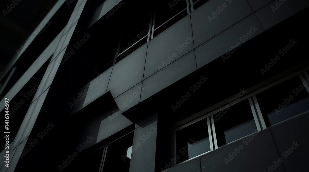 Fototapeta premium cool futuristic brutalism building design for a school, created by generative ai