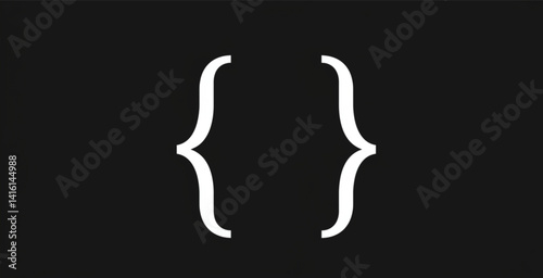 Brace Icon. Bracket, Curly, Parentheses, Punctuation Symbol - Vector.
