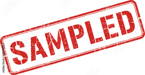 "SAMPLED" stamp on white background. sample stamp sign.
