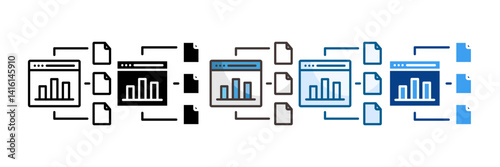 Data Modeling Icon Set Multiple Style Collection