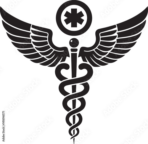 caduceus illustration, caduceus icon, caduceus clipart, caduceus silhouette vector black and white