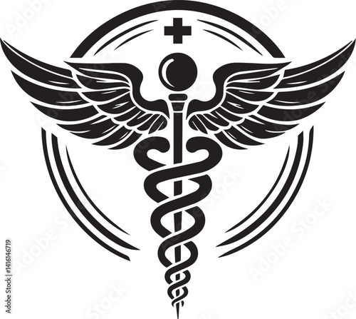 caduceus illustration, caduceus icon, caduceus clipart, caduceus silhouette vector black and white