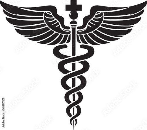 caduceus illustration, caduceus icon, caduceus clipart, caduceus silhouette vector black and white