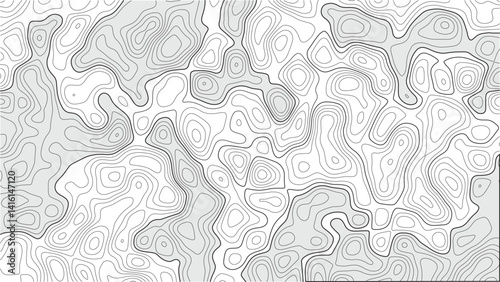 Abstract topographic lines. geographic grid map. topographic line contour map patterns background, Modern design with White background with topographic wavy pattern design. Vector illustration.