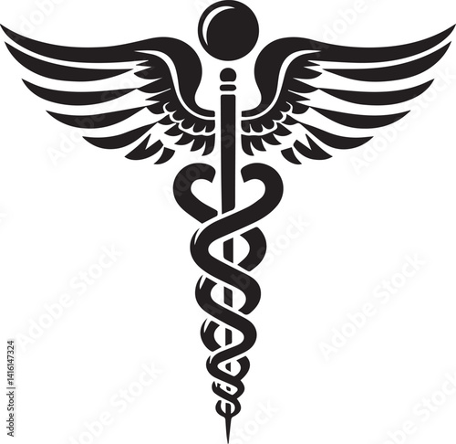 caduceus illustration, caduceus icon, caduceus clipart, caduceus silhouette vector black and white
