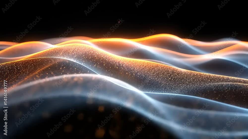 Abstract wavy lines of glowing particles (1)