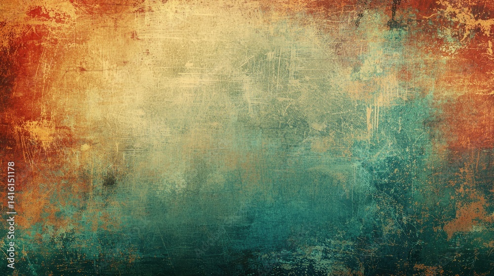 Fototapeta premium Abstract Textured Background with Warm Earthy Tones and Cool Teal Hues for Artistic Applications