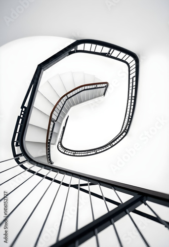 spiral staircase in a white building