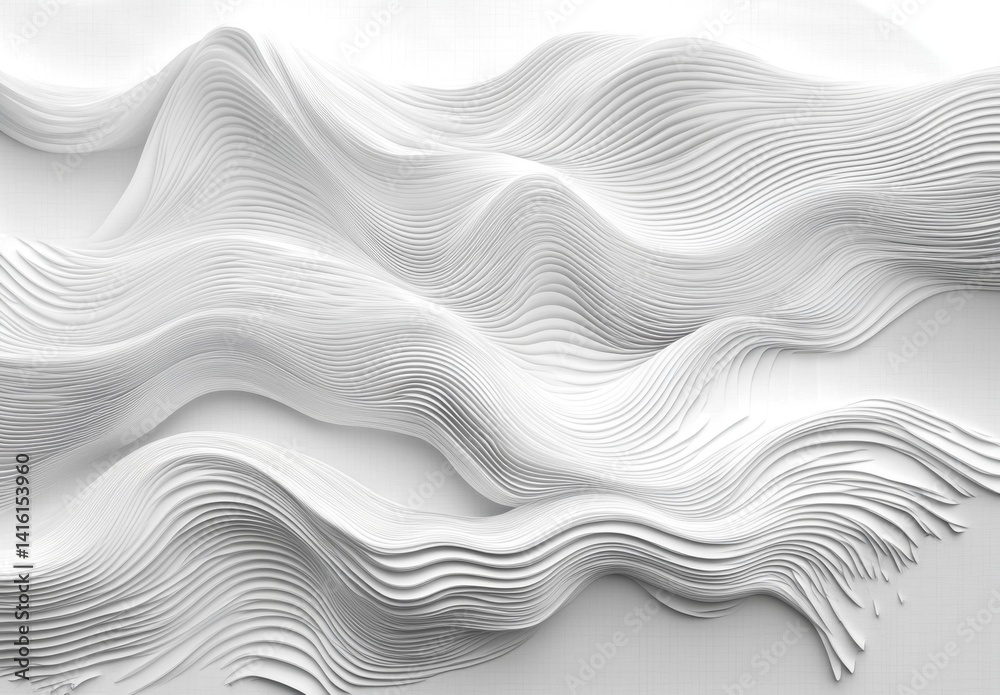 Obraz premium Abstract white wave pattern background.
