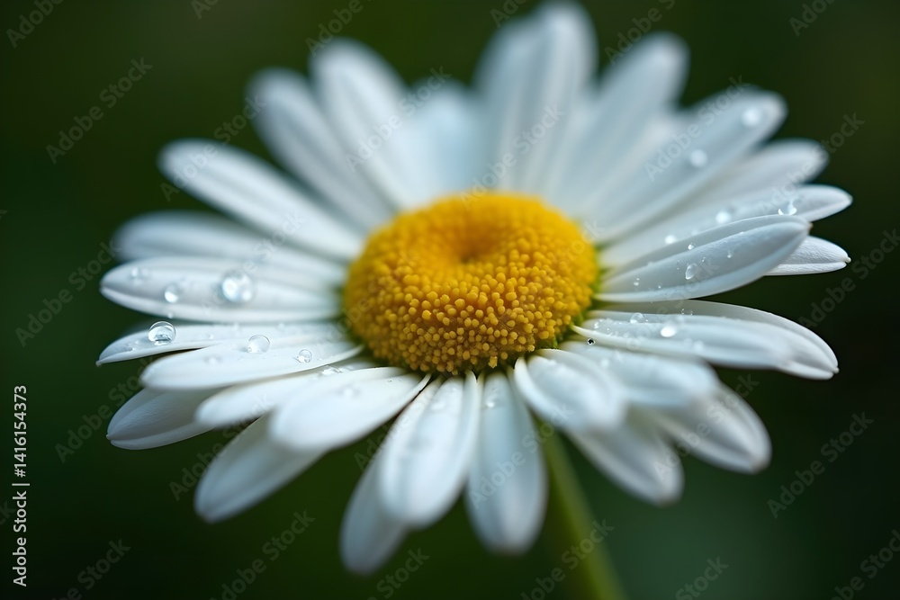 Close-up of a daisy covered in raindrops Close-up of a daisy covered in raindrops