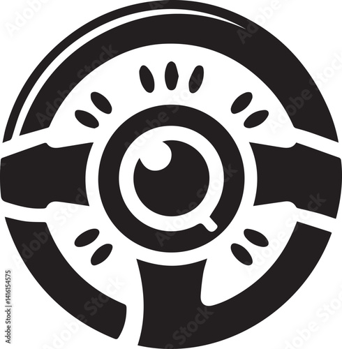 truck steering wheel illustration, wheel icon, wheel clipart, wheel silhouette vector black and white