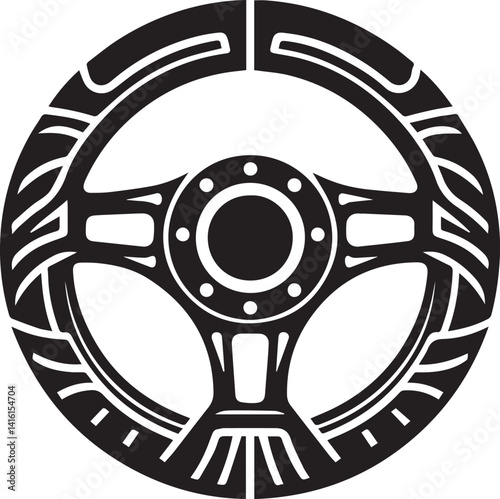 truck steering wheel illustration, wheel icon, wheel clipart, wheel silhouette vector black and white