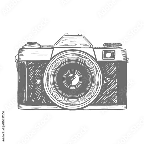 vintage camera illustration isolated on white background 