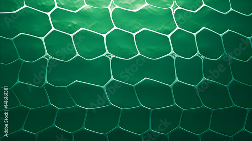 Abstract intertwined white lines on a saturated emerald green backdrop design
