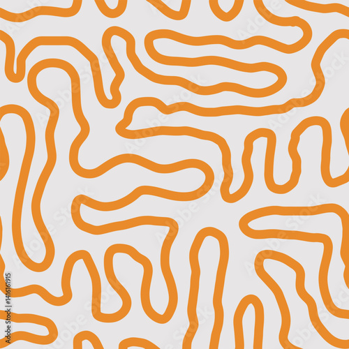 Doodle lines seamless pattern. Abstract modern maze geometric ornament background.