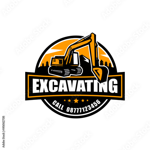 Excavator or Earth Mover rental company logo
