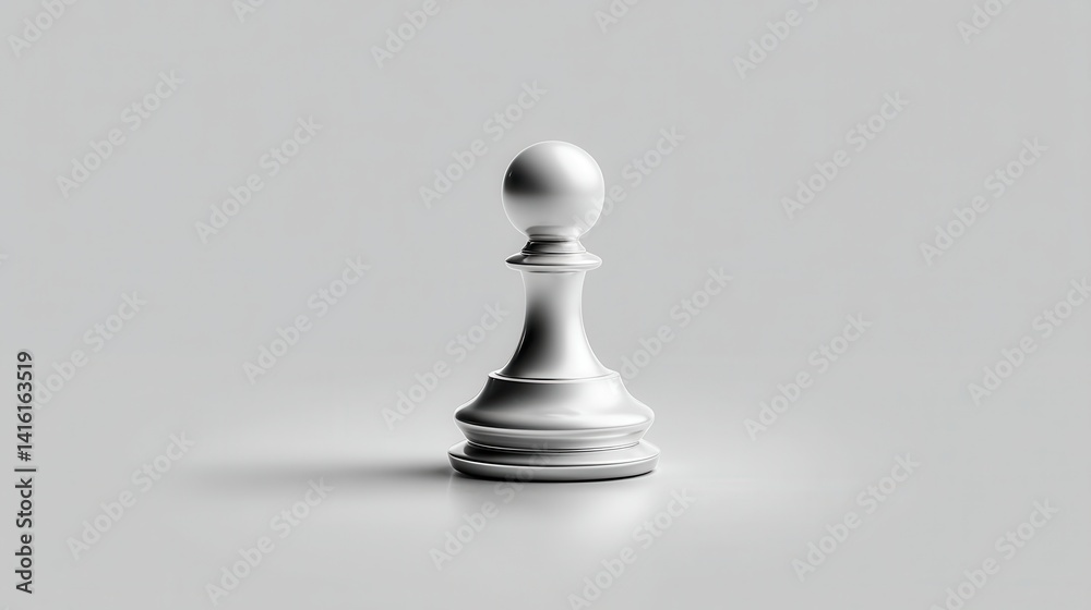 One chess pawn, perfectly centered, surrounded by white space. Emphasizing control, focus, and minimalism in flawless 8K resolution. One chess pawn, perfectly centered, surrounded by white space. Emphasizing control, focus, and minimalism in flawless 8K resolution.