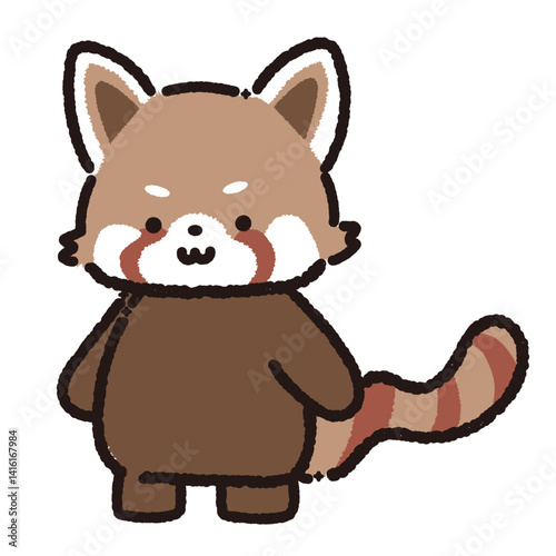 可愛いレッサーパンダのイラスト素材