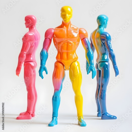 Colorful Humanoid Figures in Various Poses