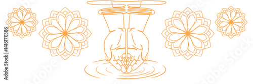 line art buddha hand vesak day