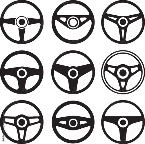 Collection of Vector Car Steering Wheels.