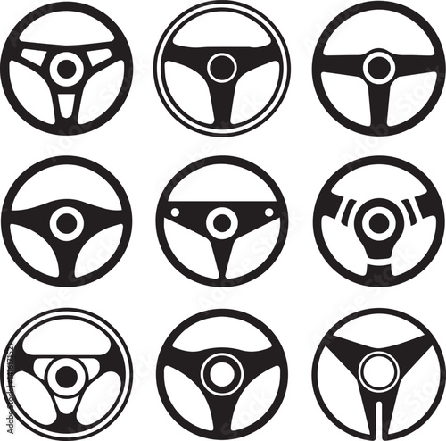 Collection of Vector Car Steering Wheels.