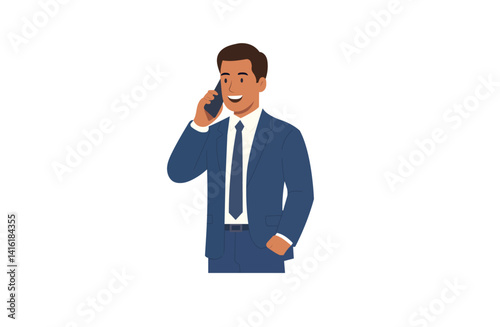 man on phone vector image
