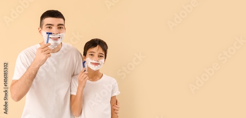 Father and his little son s...