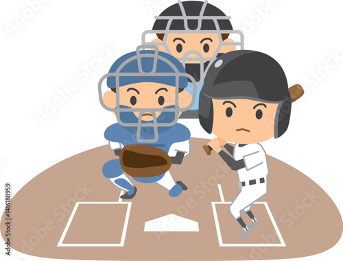 野球をする選手のイメージイラスト