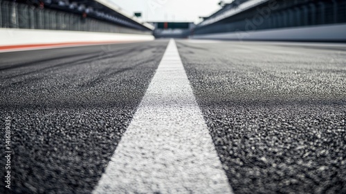 Wallpaper Mural A close-up shot of an empty F1 track showcasing the smooth asphalt and starting line. Ideal for motorsport-related projects or backgrounds. Torontodigital.ca