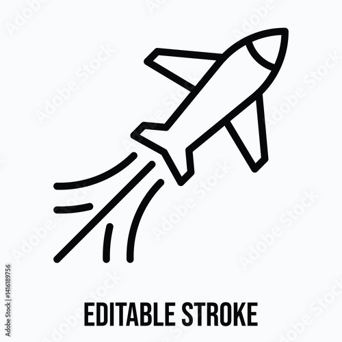 Fly Past, Aero Plane Vector Icon. Flat Style Isolated Vector Icon. 