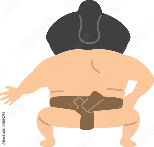 四股踏みをする力士の後ろ姿