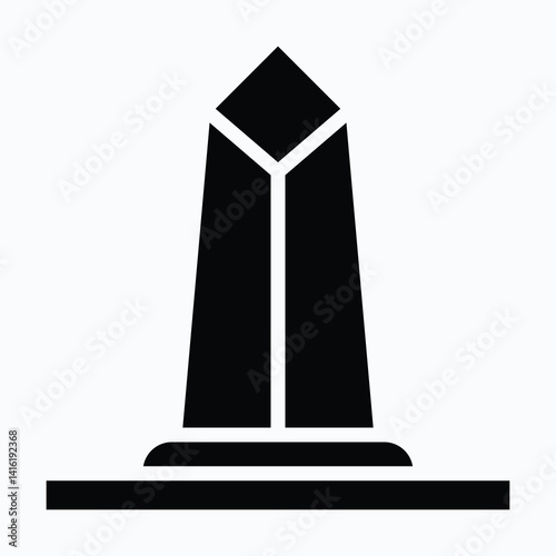 Washington Monument Landmark Vector Icon. Silhouette Style Isolated Vector Icon.	