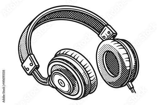 Classic Transistor Radio Line Art Illustration on White